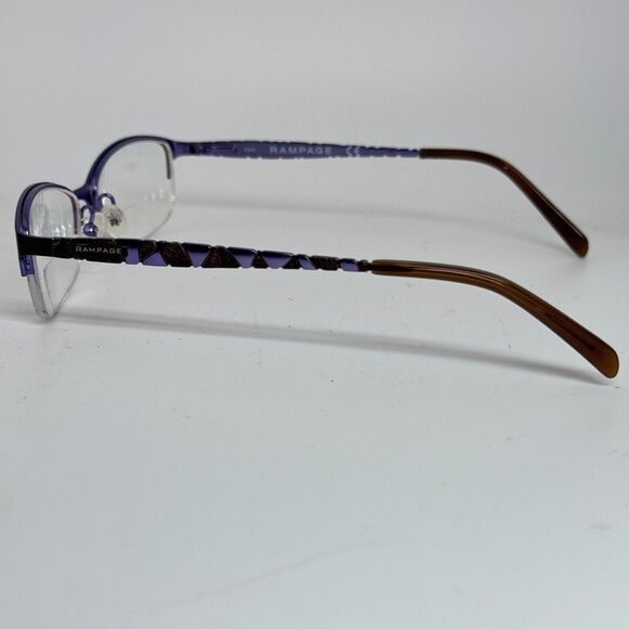 Rampage R174 BRN 51-17-135‎ Brown/Blue Metal Half Rim Eyeglasses Frame H15278